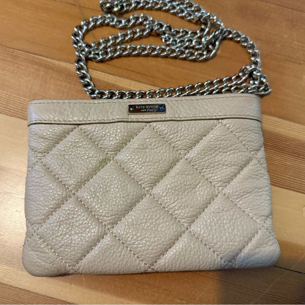 Kate Spade Cream Quilted Leather Bag